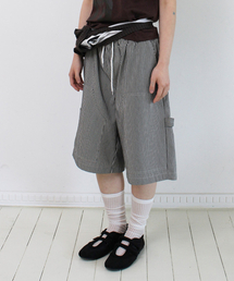 PARAKEET（パラキート）の「ストライプカーペンタースショートパンツ（ブラック）（その他パンツ）」