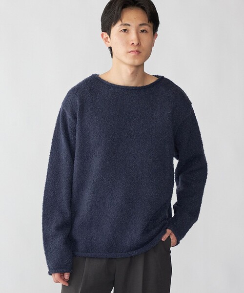 City Ambient Products(シティアンビエントプロダクツ)の「City Ambient Products: スーパーソフト ブークレ ロール ニット(ニット/セーター・メンズ・ライトオリーブ/ダークグレー/ネイビー・SMALL/MEDIUM/LARGE)」の3枚目の写真