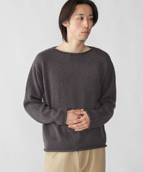 City Ambient Products(シティアンビエントプロダクツ)の「City Ambient Products: スーパーソフト ブークレ ロール ニット(ニット/セーター・メンズ・ライトオリーブ/ダークグレー/ネイビー・SMALL/MEDIUM/LARGE)」の2枚目の写真
