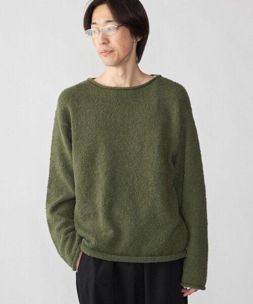City Ambient Products(シティアンビエントプロダクツ)の「City Ambient Products: スーパーソフト ブークレ ロール ニット(ニット/セーター・メンズ・ライトオリーブ/ダークグレー/ネイビー・SMALL/MEDIUM/LARGE)」の4枚目の写真