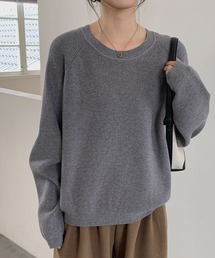 畦編みニット ニット Vネック プルオーバー」に該当するファッション