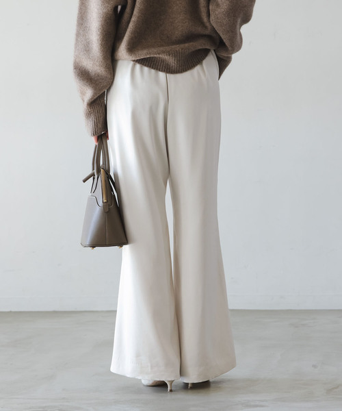 セール】《追加》【洗える】ルナサテンベルテッドパンツ(ホワイト