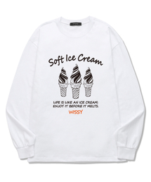 WISSY（ウィッシー）の「ソフトアイスクリーム 長袖Tシャツ (WLS009) ホワイト（Tシャツ/カットソー）」