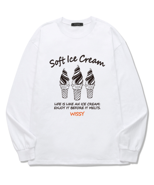 WISSY(ウィッシー)の「ソフトアイスクリーム 長袖Tシャツ (WLS009) ホワイト(Tシャツ/カットソー・レディース・その他・SMALL/MEDIUM/LARGE/X-LARGE/XX-LARGE)」の1枚目の写真