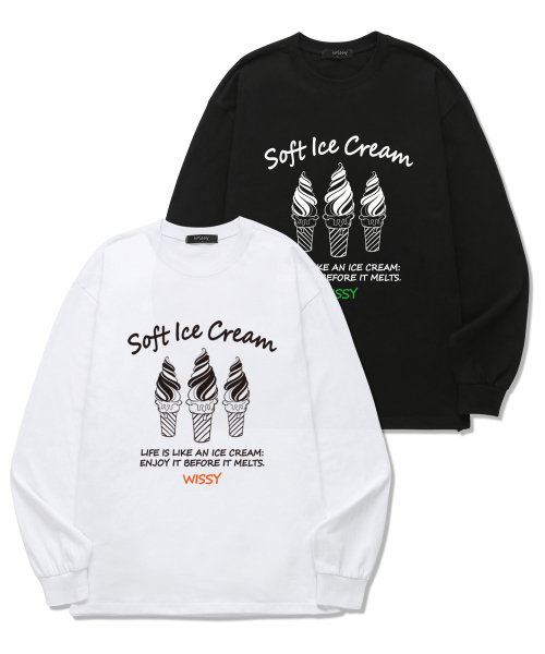 WISSY(ウィッシー)の「ソフトアイスクリーム 長袖Tシャツ (WLS009) ホワイト(Tシャツ/カットソー・レディース・その他・SMALL/MEDIUM/LARGE/X-LARGE/XX-LARGE)」の3枚目の写真