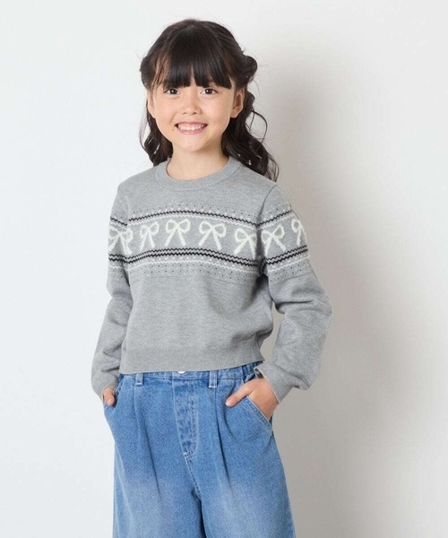 セール】[120-160]【おうちで洗える】ふわもちノルディックニット