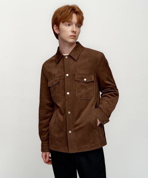 SOLEW(ソル)の「スエードアウターシャツ_ブラウン(その他アウター・メンズ・その他・SMALL/MEDIUM/LARGE/X-LARGE)」の2枚目の写真
