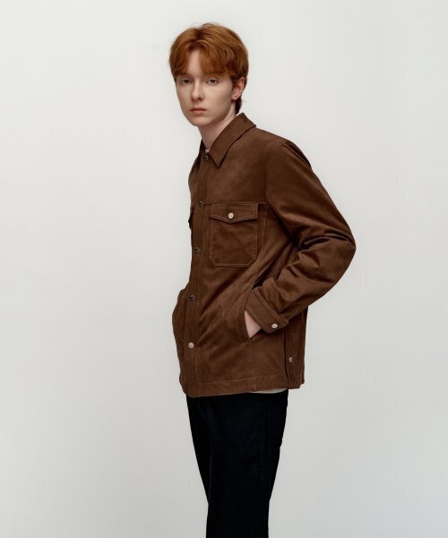 SOLEW(ソル)の「スエードアウターシャツ_ブラウン(その他アウター・メンズ・その他・SMALL/MEDIUM/LARGE/X-LARGE)」の3枚目の写真