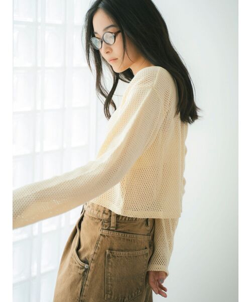 Ungrid（アングリッド）の「メッシュショートカーディガン（カーディガン/ボレロ・レディース・アイボリー/パープル/ブラック・FREE）」の10枚目の写真