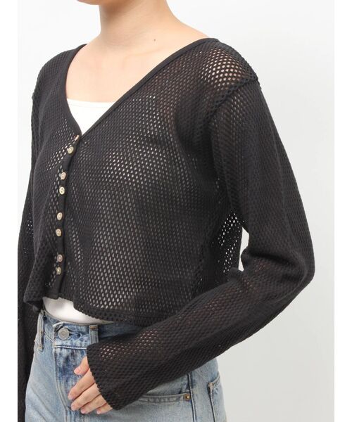 Ungrid（アングリッド）の「メッシュショートカーディガン（カーディガン/ボレロ・レディース・アイボリー/パープル/ブラック・FREE）」の19枚目の写真