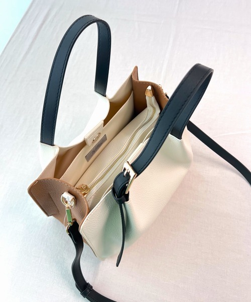 Q（キュー）の「ショルダーバッグ付き トート（トートバッグ・レディース・ライトブルー/アイボリー・ONE SIZE）」の8枚目の写真