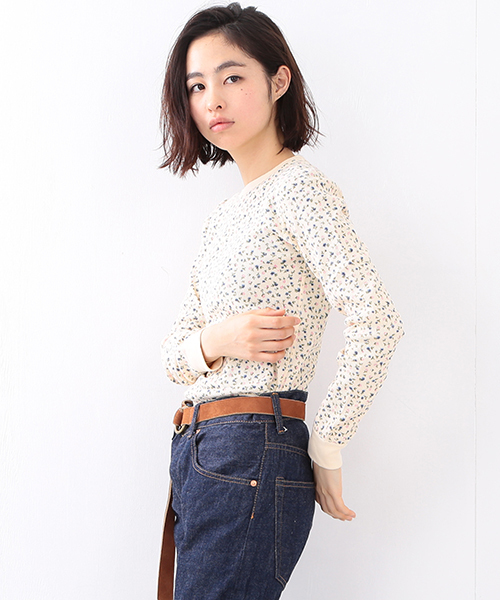 BEAMS BOY（ビームスボーイ）の「BEAMS BOY / フラワー プリント サーマル クルー（Tシャツ/カットソー・レディース・ホワイト/ナチュラル・ONE SIZE）」の15枚目の写真