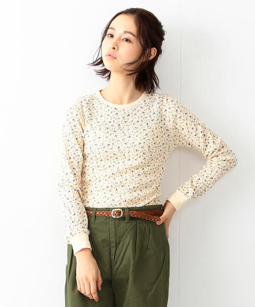 BEAMS BOY（ビームスボーイ）の「BEAMS BOY / フラワー プリント サーマル クルー（Tシャツ/カットソー・レディース・ホワイト/ナチュラル・ONE SIZE）」の7枚目の写真