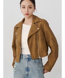 MURUA | コンパクトフェイクレザーライダースジャケット(ライダースジャケット)