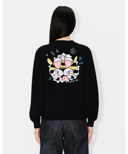 KENZO(ケンゾー)の「'KENZO Wild Tiger' カーディガン イン ウール コットン(カーディガン/ボレロ・レディース・ブラック系その他5・SMALL)」の4枚目の写真