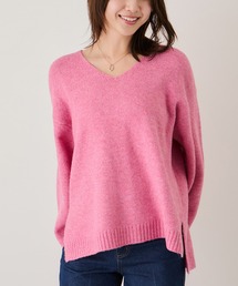 Tシャツ/カットソー（ピンク/桃色系・Vネック）ファッション通販