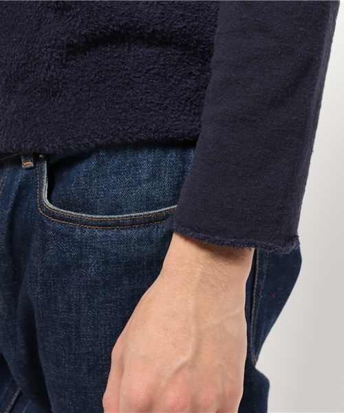 BHY-biography(ビーエイチワイバイオグラフィー)の「PANEL BORDER CREW NECK/パイルボーダー クルーネック(Tシャツ/カットソー・メンズ・グレー系その他/ブルー系その他・44/46)」の6枚目の写真