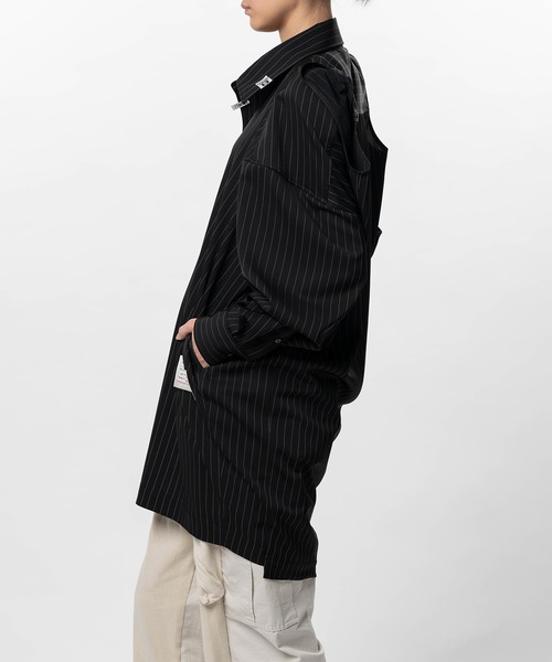 Maison MIHARA YASUHIRO(メゾンミハラヤスヒロ)の「Vest Combined Stripe Shirt Dress(ドレス・レディース・ベージュ/ブラック・36/38)」の11枚目の写真