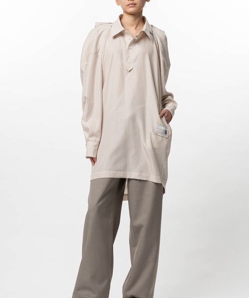 Maison MIHARA YASUHIRO(メゾンミハラヤスヒロ)の「Vest Combined Stripe Shirt Dress(ドレス・レディース・ベージュ/ブラック・36/38)」の16枚目の写真