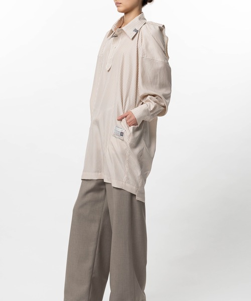 Maison MIHARA YASUHIRO(メゾンミハラヤスヒロ)の「Vest Combined Stripe Shirt Dress(ドレス・レディース・ベージュ/ブラック・36/38)」の17枚目の写真