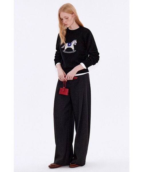 Fano Studios(ファノ ストゥディオズ)の「木馬モチーフ ジャガードニットトップス FD25S138【Fano Studios】【2025AW】(ニット/セーター・レディース・ブラック・M/L/S)」の4枚目の写真