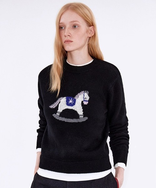 Fano Studios(ファノ ストゥディオズ)の「木馬モチーフ ジャガードニットトップス FD25S138【Fano Studios】【2025AW】(ニット/セーター・レディース・ブラック・M/L/S)」の10枚目の写真