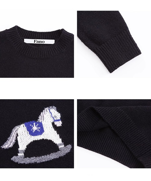 Fano Studios(ファノ ストゥディオズ)の「木馬モチーフ ジャガードニットトップス FD25S138【Fano Studios】【2025AW】(ニット/セーター・レディース・ブラック・M/L/S)」の13枚目の写真