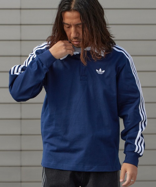 adidas/アディダス 3-STRIPS RUGBY LOGO POLO SHIRTS スリーストライプ