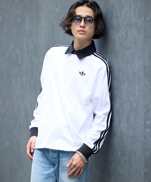 adidas/アディダス 3-STRIPS RUGBY LOGO POLO SHIRTS スリーストライプ