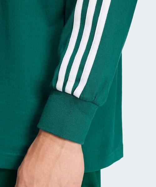 adidas（アディダス）の「adidas/アディダス 3-STRIPS RUGBY LOGO POLO SHIRTS スリーストライプス 長袖ポロ 2026年春夏（ポロシャツ・メンズ・グリーン/ブラック/ネイビー・XL/L/M/S）」の6枚目の写真