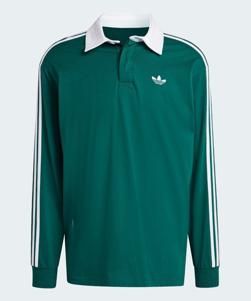 adidas（アディダス）の「adidas/アディダス 3-STRIPS RUGBY LOGO POLO SHIRTS スリーストライプス 長袖ポロ 2026年春夏（ポロシャツ・メンズ・グリーン/ブラック/ネイビー・XL/L/M/S）」の14枚目の写真