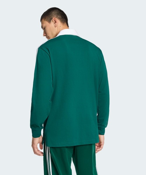 adidas（アディダス）の「adidas/アディダス 3-STRIPS RUGBY LOGO POLO SHIRTS スリーストライプス 長袖ポロ 2026年春夏（ポロシャツ・メンズ・グリーン/ブラック/ネイビー・XL/L/M/S）」の16枚目の写真