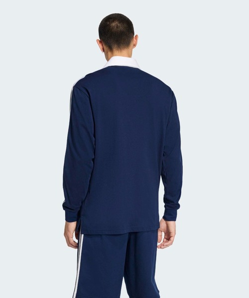 adidas（アディダス）の「adidas/アディダス 3-STRIPS RUGBY LOGO POLO SHIRTS スリーストライプス 長袖ポロ 2026年春夏（ポロシャツ・メンズ・グリーン/ブラック/ネイビー・XL/L/M/S）」の9枚目の写真