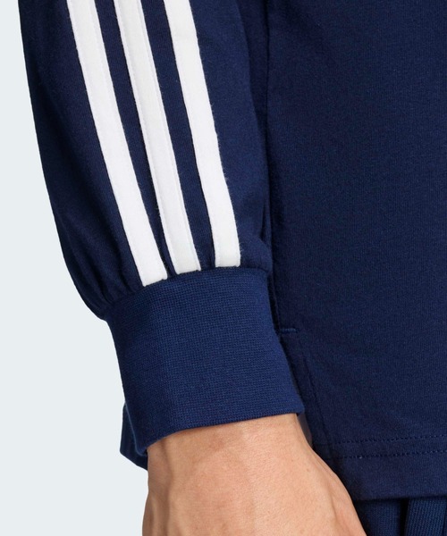 adidas（アディダス）の「adidas/アディダス 3-STRIPS RUGBY LOGO POLO SHIRTS スリーストライプス 長袖ポロ 2026年春夏（ポロシャツ・メンズ・グリーン/ブラック/ネイビー・XL/L/M/S）」の4枚目の写真