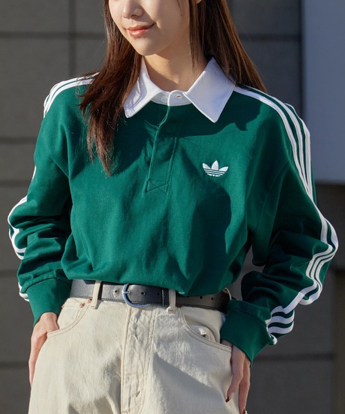adidas/アディダス 3-STRIPS RUGBY LOGO POLO SHIRTS スリーストライプ