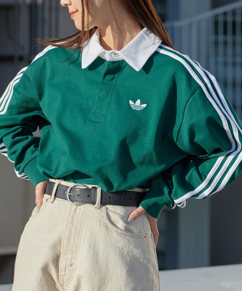 adidas/アディダス 3-STRIPS RUGBY LOGO POLO SHIRTS スリーストライプ