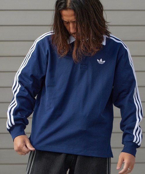 adidas/アディダス 3-STRIPS RUGBY LOGO POLO SHIRTS スリーストライプ