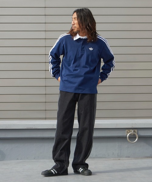 adidas/アディダス 3-STRIPS RUGBY LOGO POLO SHIRTS スリーストライプ