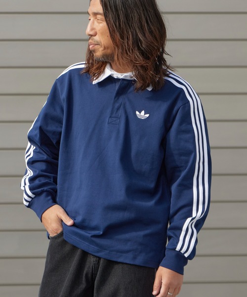 adidas/アディダス 3-STRIPS RUGBY LOGO POLO SHIRTS スリーストライプ