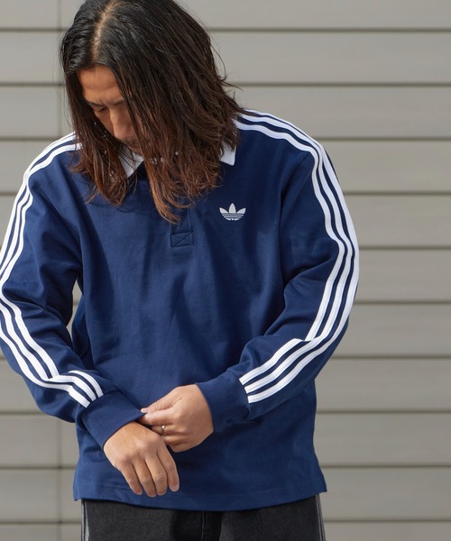 adidas/アディダス 3-STRIPS RUGBY LOGO POLO SHIRTS スリーストライプ