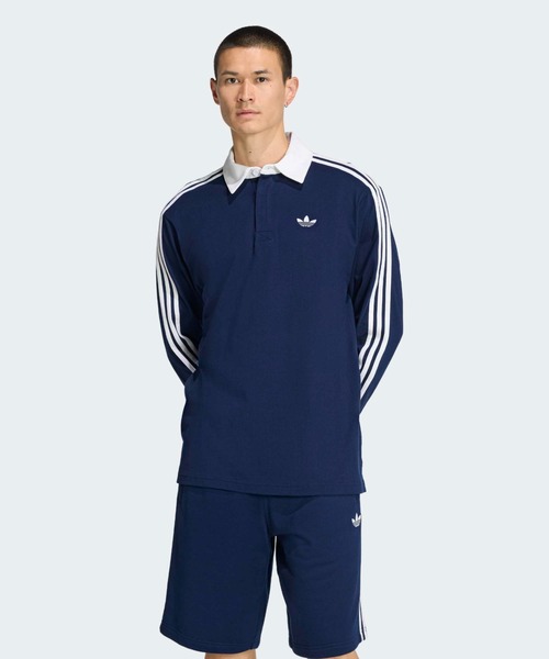 adidas/アディダス 3-STRIPS RUGBY LOGO POLO SHIRTS スリーストライプ