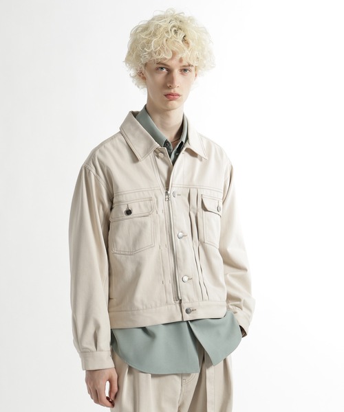 HARE（ハレ）の「【SET UP対応】ZIPトラッカーデニムブルゾン(HARE)（ブルゾン・メンズ・ネイビー/ブラック/ホワイト・SMALL/MEDIUM）」の2枚目の写真