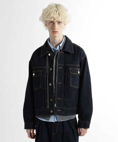 HARE（ハレ）の「【SET UP対応】ZIPトラッカーデニムブルゾン(HARE)（ブルゾン・メンズ・ネイビー/ブラック/ホワイト・SMALL/MEDIUM）」の17枚目の写真