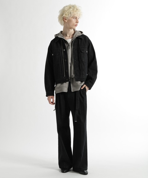 HARE（ハレ）の「【SET UP対応】ZIPトラッカーデニムブルゾン(HARE)（ブルゾン・メンズ・ネイビー/ブラック/ホワイト・SMALL/MEDIUM）」の6枚目の写真