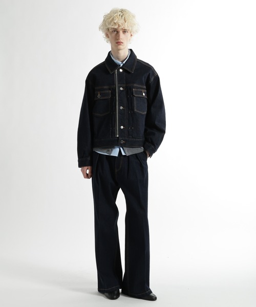 HARE（ハレ）の「【SET UP対応】ZIPトラッカーデニムブルゾン(HARE)（ブルゾン・メンズ・ネイビー/ブラック/ホワイト・SMALL/MEDIUM）」の8枚目の写真