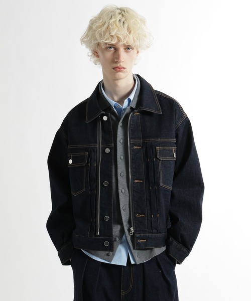 HARE（ハレ）の「【SET UP対応】ZIPトラッカーデニムブルゾン(HARE)（ブルゾン・メンズ・ネイビー/ブラック/ホワイト・SMALL/MEDIUM）」の18枚目の写真