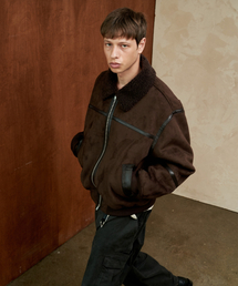 SPERONE（スペロネ）の「スエードセミオーバーラインムートンメンズ（ブラウン）（ムートンコート）」