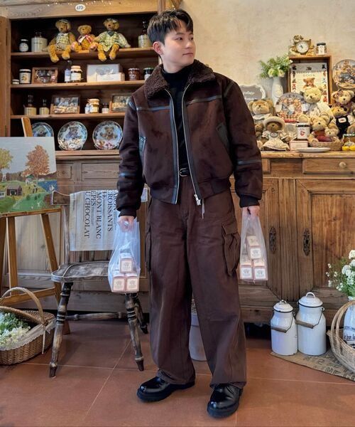 SPERONE(スペロネ)の「スエードセミオーバーラインムートンメンズ(ブラウン)(ムートンコート・メンズ・その他・LARGE/MEDIUM/X-LARGE)」の3枚目の写真
