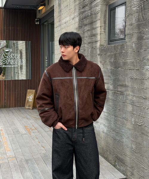 SPERONE(スペロネ)の「スエードセミオーバーラインムートンメンズ(ブラウン)(ムートンコート・メンズ・その他・LARGE/MEDIUM/X-LARGE)」の6枚目の写真