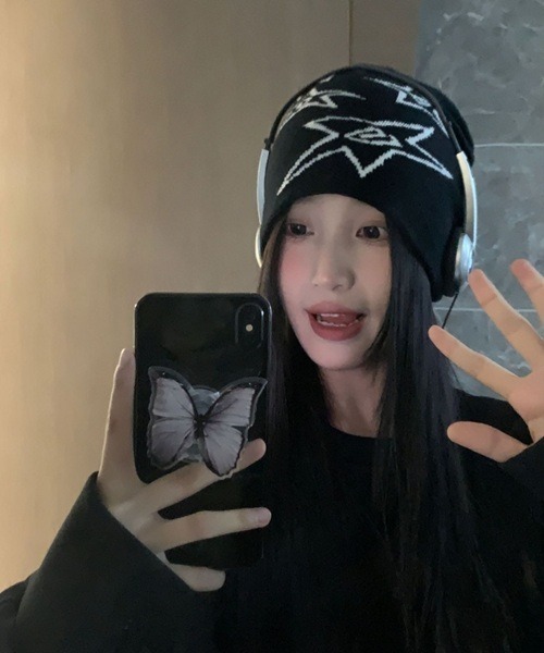 Vini（ヴィニ）の「【Vini】<ソフト ニット> スパイラル スター ビーニー（ニットキャップ/ビーニー・レディース・ブラック・FREE）」の3枚目の写真